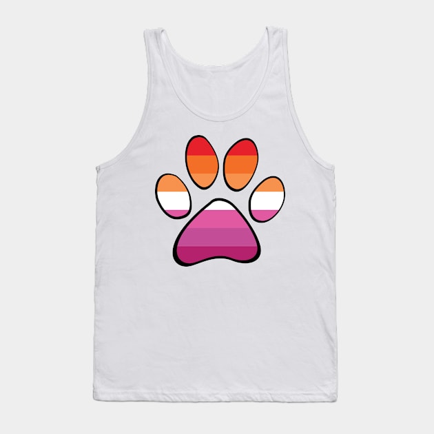 Lesbian Pride Paw Tank Top by HyperOtterDesigns